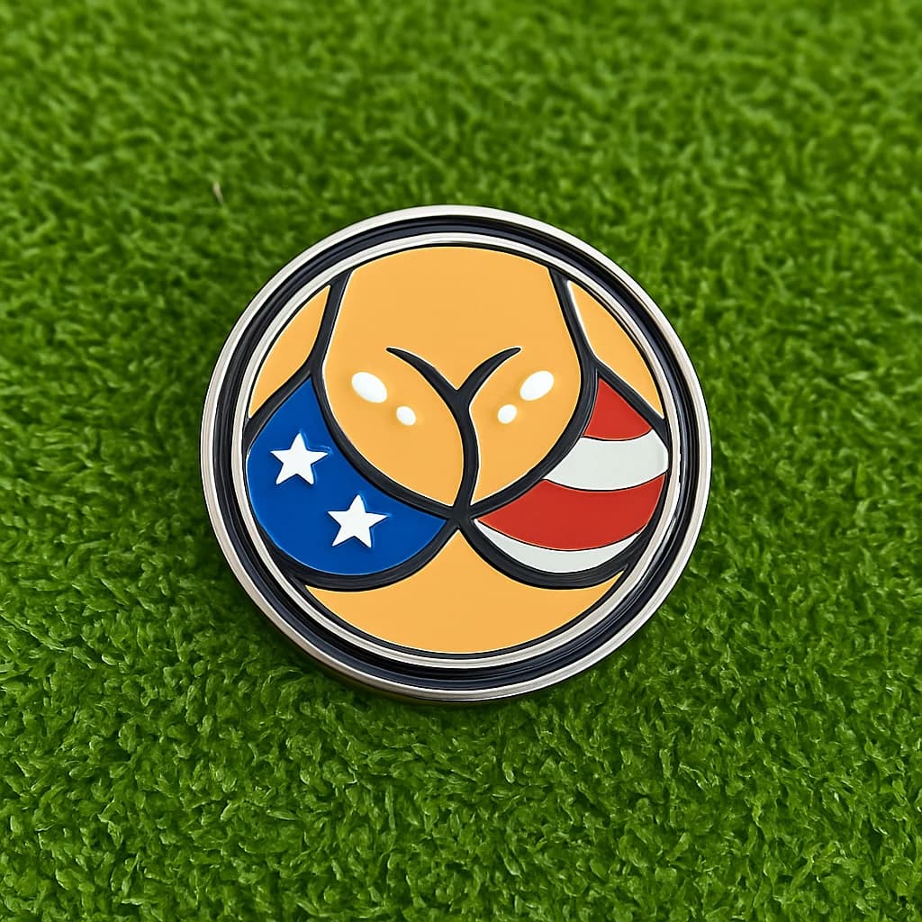 Stars-and-stripes ForePlay ball marker on the green